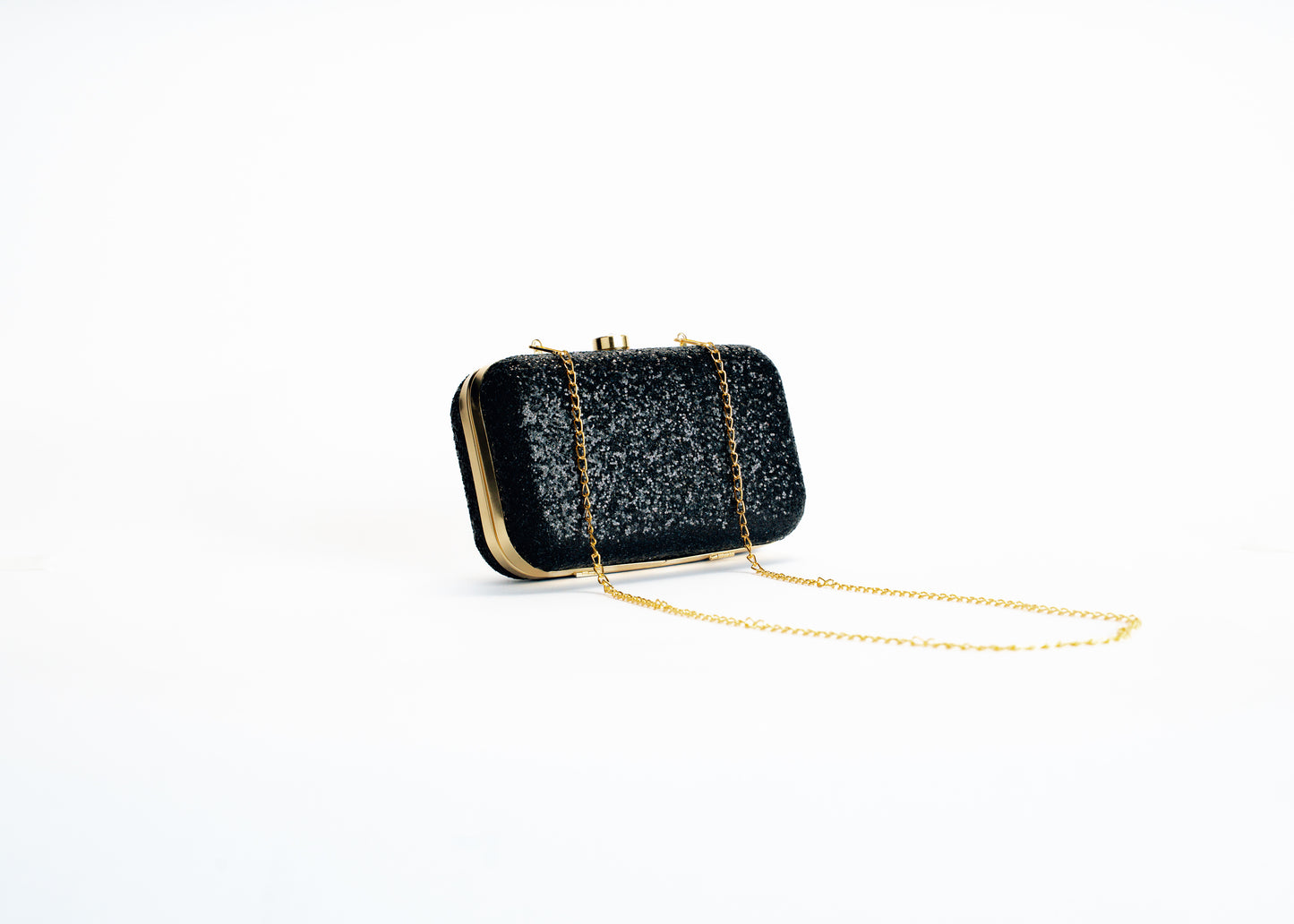 Black clutch bag for women – glitter evening bag NOESHI