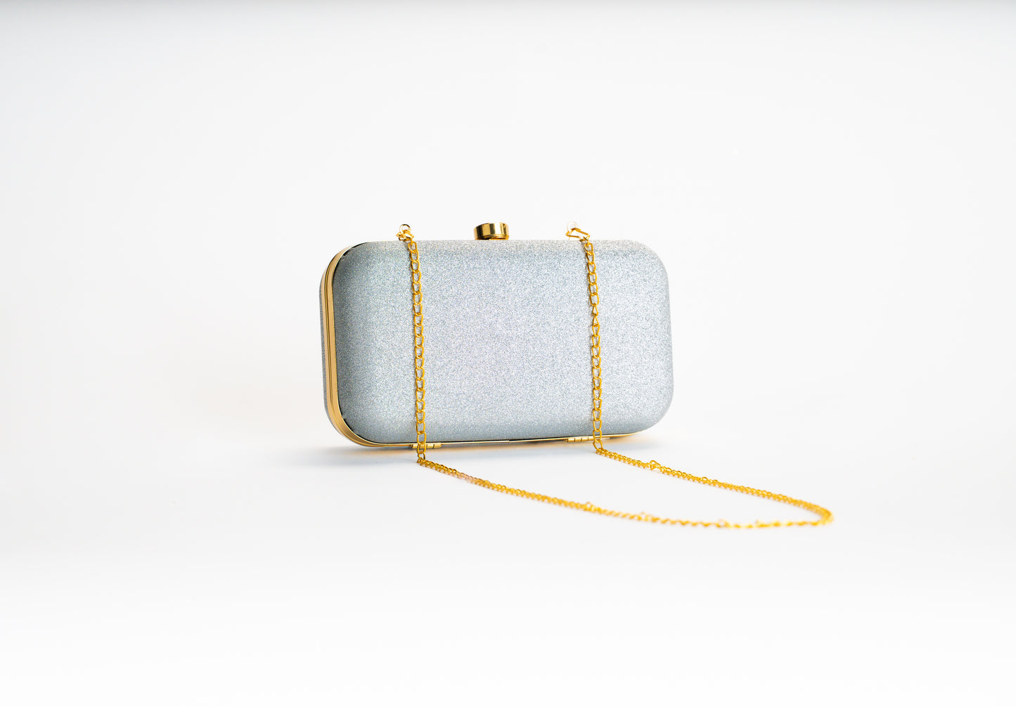 Silver clutch bag for women – Frost Shine NOESHI