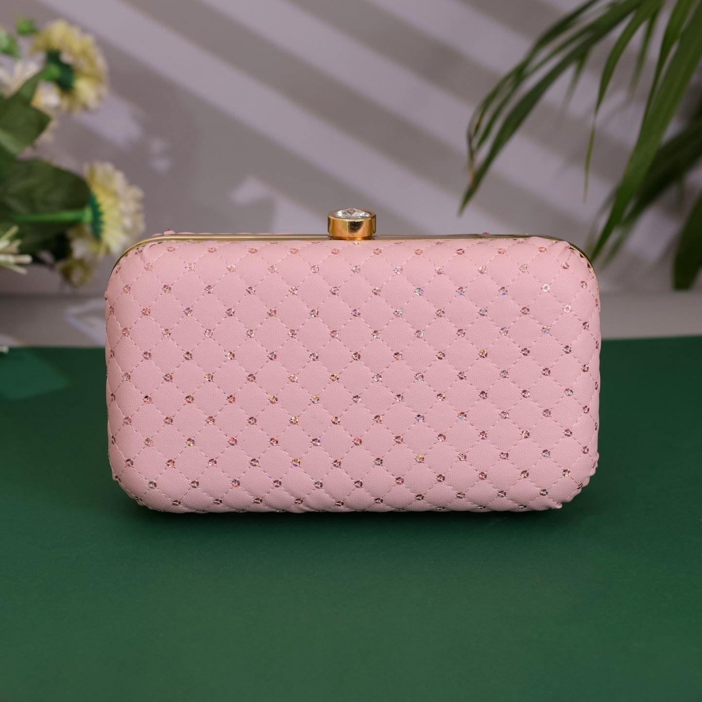 Velora Luxe Roze Clutch – Soft Blush