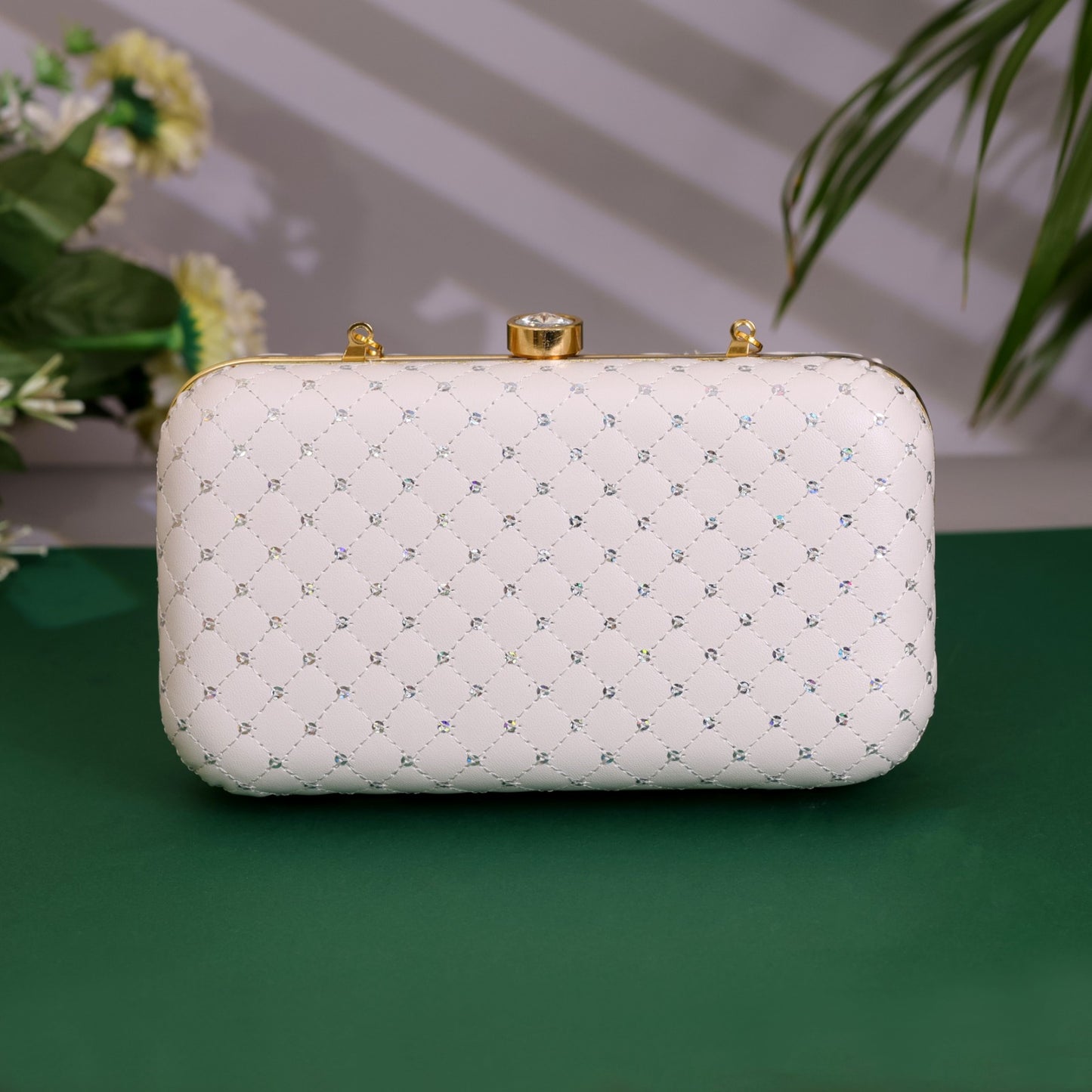 Velora Luxe Witte Clutch – Ivory Spark
