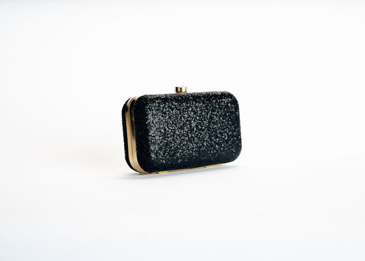Black clutch bag for women – glitter evening bag NOESHI
