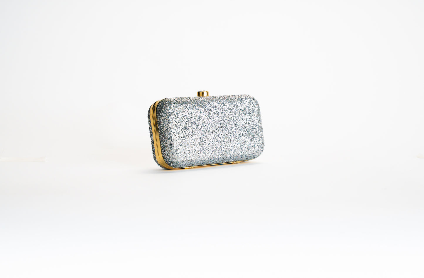 Silver clutch bag women - glitter evening bag NOESHI