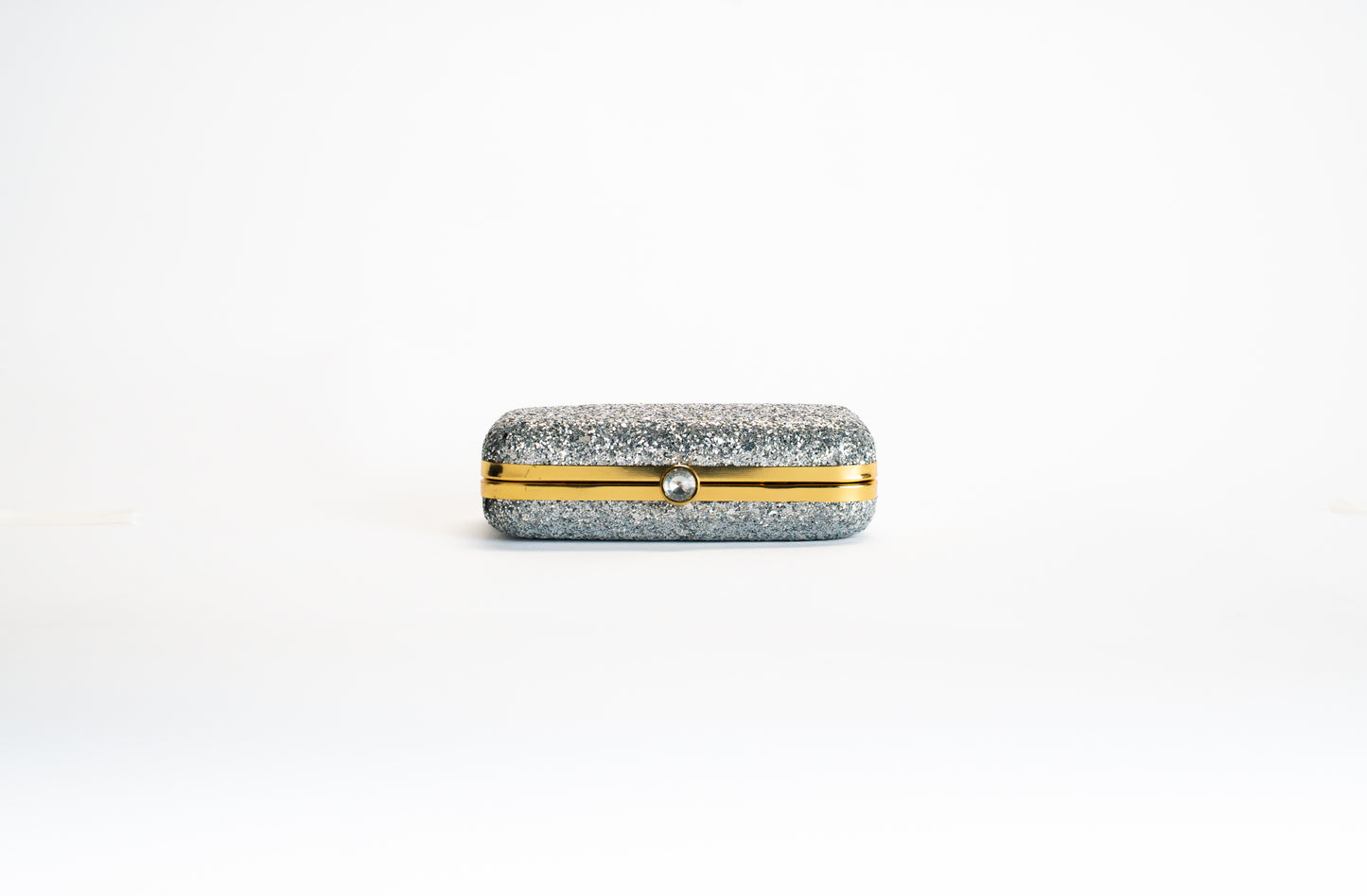 Silver clutch bag women - glitter evening bag NOESHI