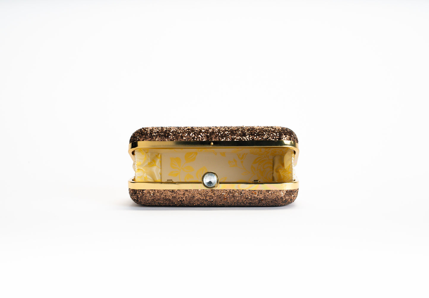 Bruine glitter clutch