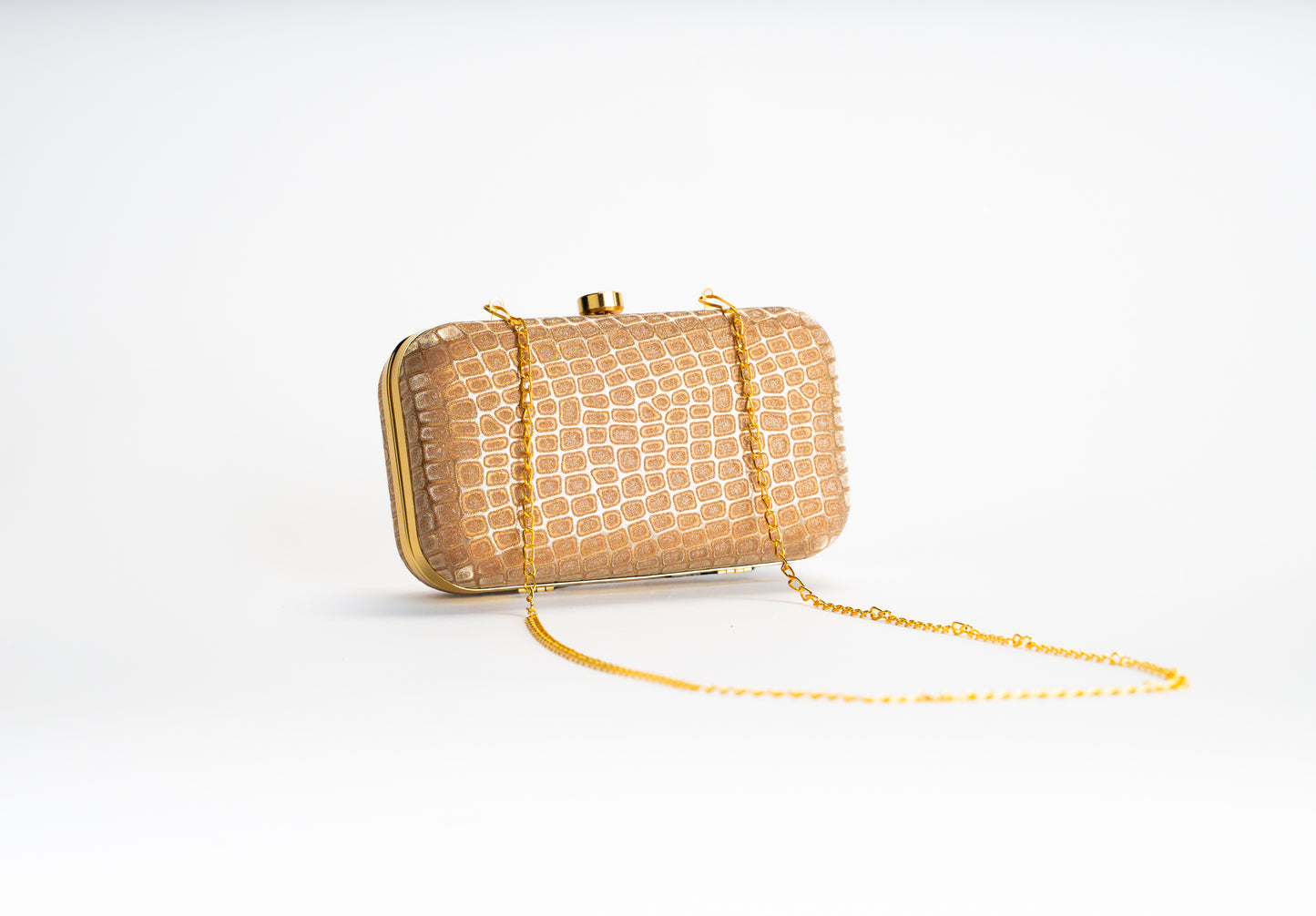 Women's Gold Clutch Bag – Golden Croco NOESHI