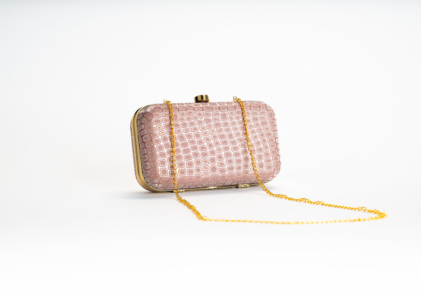 Pink clutch bag ladies - croco design evening bag NOESHI