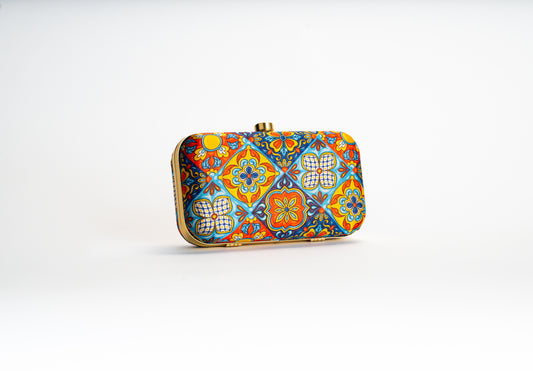 Gekleurde bloemen clutch
