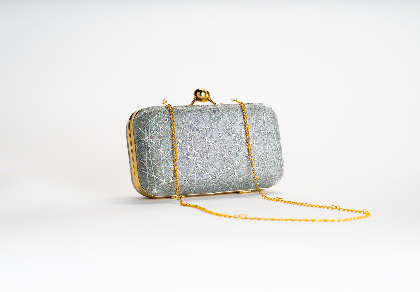 Grey Crystal Clutch