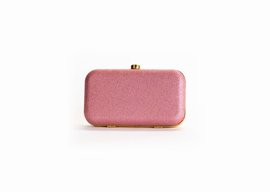 Pink clutch bag for women - glitter evening bag NOESHI