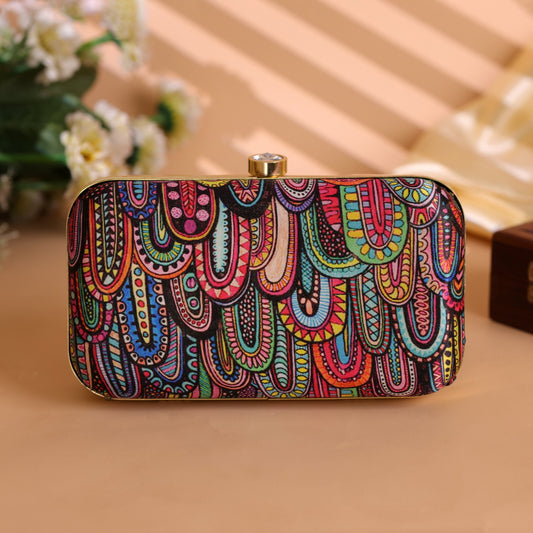 Velora Luxe Bohemian Clutch – Paisley Fusion
