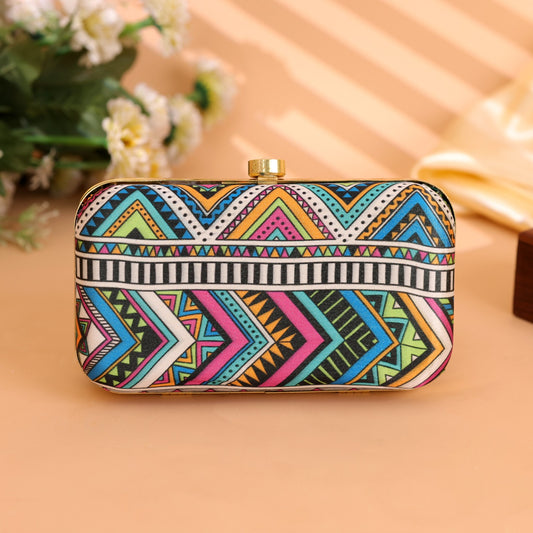 Velora Luxe Aztec Clutch – Color Pop
