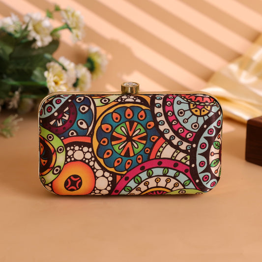 Velora Luxe Bohemian Clutch – Mandala Pop