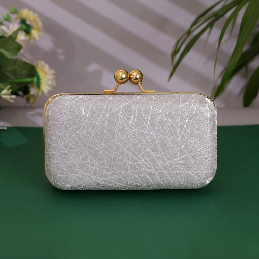 Velora Luxe Zilveren Clutch – Crystal Glow
