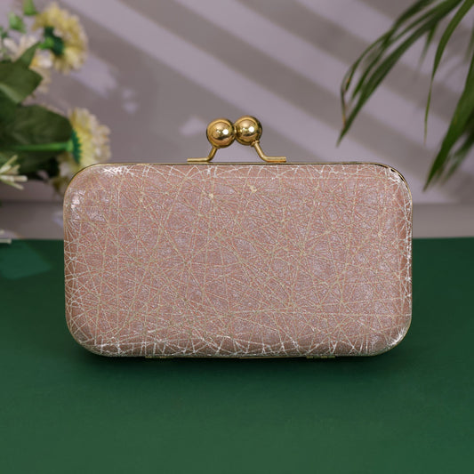 Velora Luxe Champagne Clutch – Rosé Glow