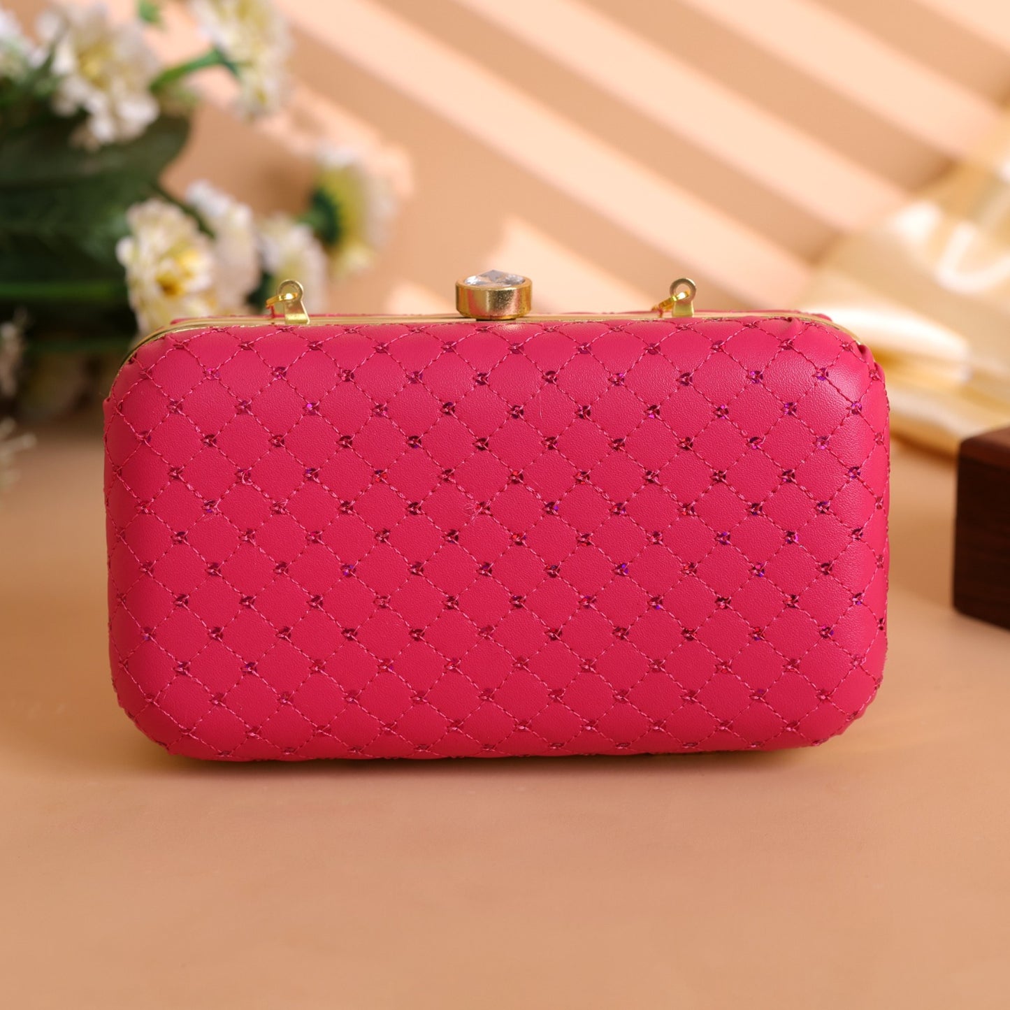 Velora Luxe Roze Clutch – Blush Diamond