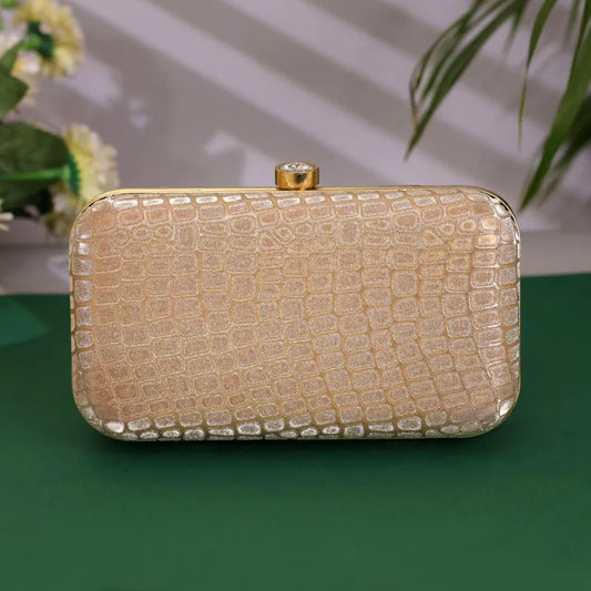 Gouden clutch tas dames – Golden Croco NOESHI