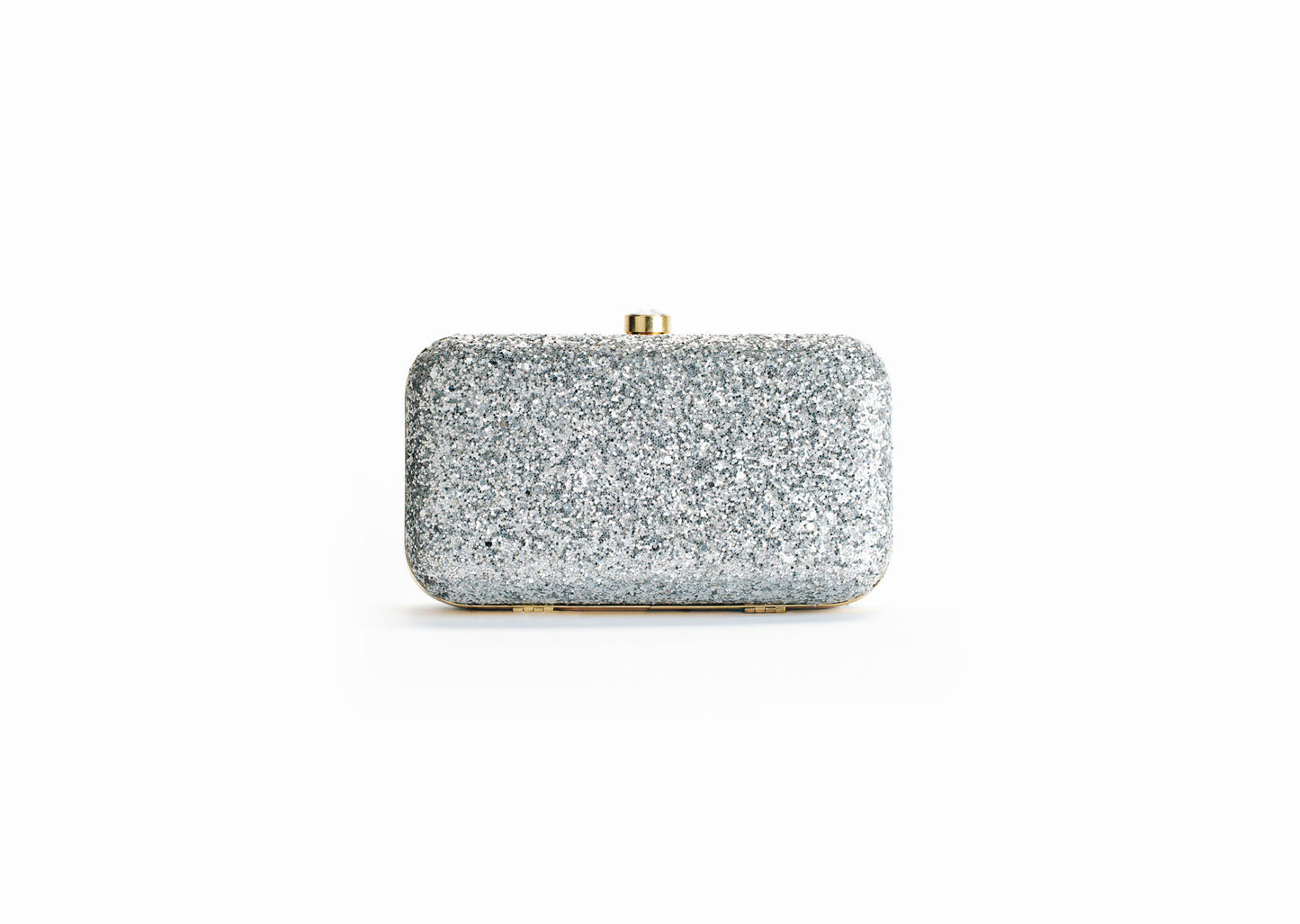 Silver clutch bag women - glitter evening bag NOESHI