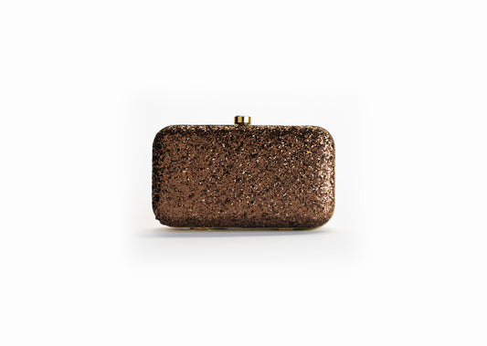 Bruine glitter clutch